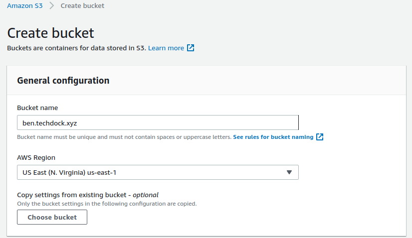 Create an S3 bucket