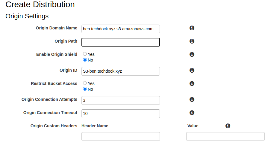 Create a CroudFront distribution