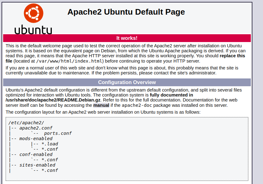 Apache default page